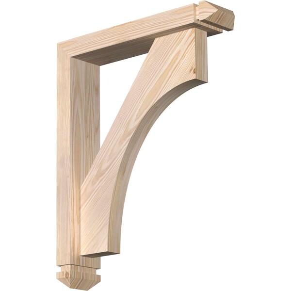Ekena Millwork Westlake Arts and Crafts Smooth Bracket w/ Offset Brace, Douglas Fir, 3 1/2"W x 16"D x 20"H BKT0402X16X20WTL03SDF - main